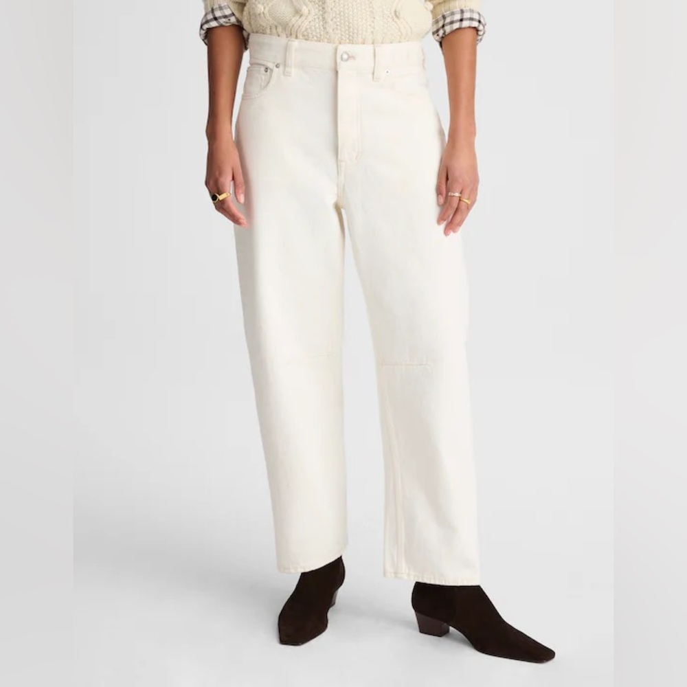 Madewell Cream High-Rise Straight Jeans